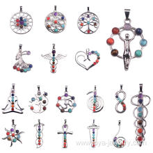 Chakra Pendant Spirit Healing Pendulum Silver Jewelry